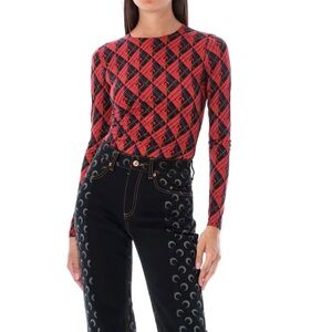 New Marine Serre white line diamant top